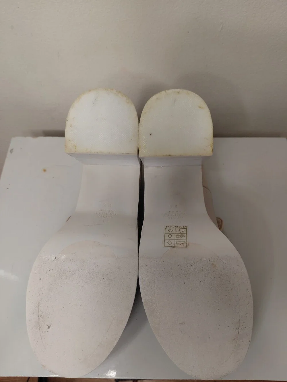 Oasis Society Hannah Cream Platform Penny Loafers with Chunky Block Heel Sz 8.5